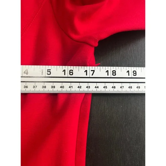 IMNYC Isaac Mizrahi Red 3/4 Sleeve Boat Neck A Line‎ Dress Women's Size XL - Picture 3 of 13
